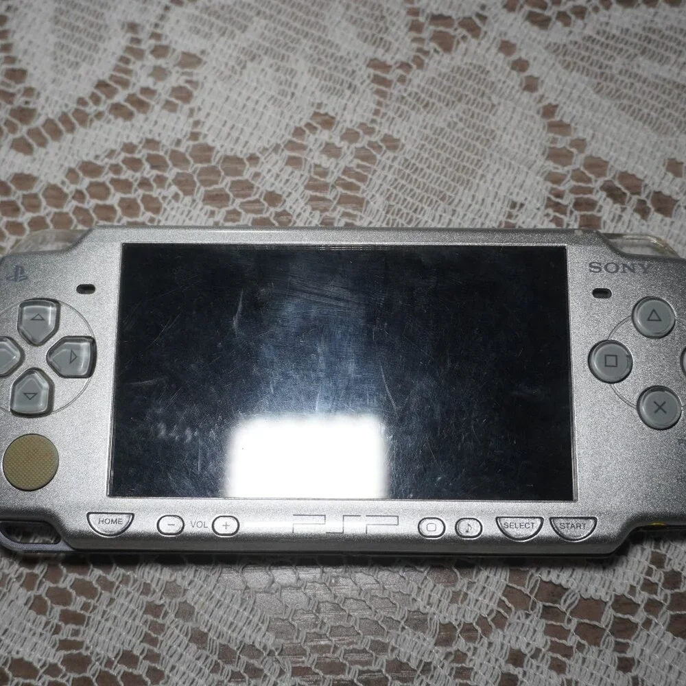 Sony PSP 2000 Mystic Silver Handheld Console Used Working